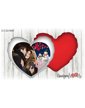 Cuscino Natale cuore 40x40 -  Pupazza di Natale