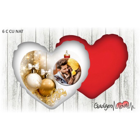 Cuscino Natale cuore 40x40 -  Pallina natalizia
