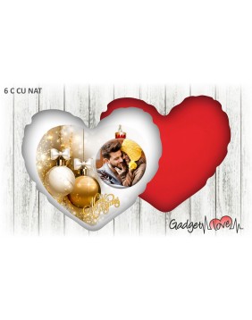 Cuscino Natale cuore 40x40 -  Pallina natalizia