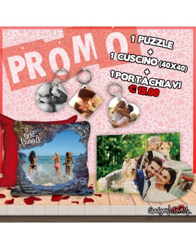 Puzzle + Cuscino 40x40cm + Portachiavi