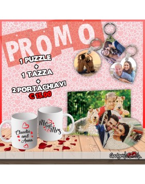 Puzzle + Cuscino 40x40cm + Portachiavi