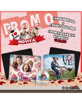 Mousepad + Photoglobe + Portachiavi ecopelle