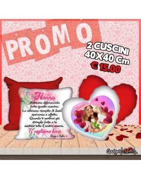 2 cuscini 40x40cm personalizzati