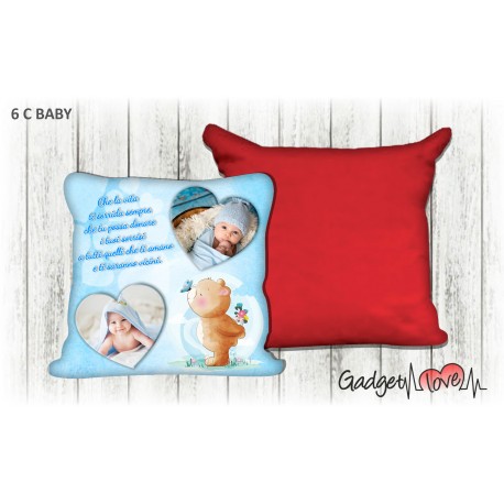 Cuscino Baby quadrato 40x40 - Orsetto azzurro