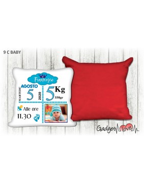 Cuscino Baby quadrato 40x40 - Nascita azzurro
