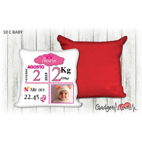 Cuscino Baby quadrato 40x40 - Nascita rosa