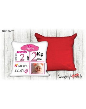 Cuscino Baby quadrato 40x40 - Nascita rosa