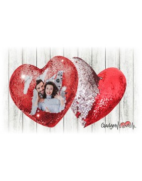 Cuscino a cuore 40x40 con pailettes 