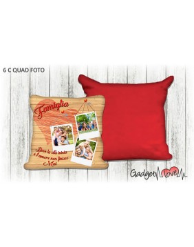 Cuscino quadrato con foto  - Cognome 