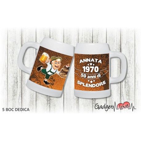 Boccale birra dedica - 50 anni 