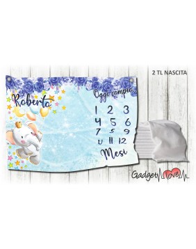 Telo nascita - Elefante azzurro