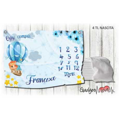 Telo nascita - Mongolfiera azzurro Telo nascita - Mongolfiera azzurro