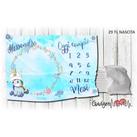 Telo nascita - Unicorno Baby Blu