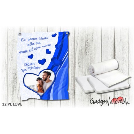 Plaid in pile - Blue Hearts