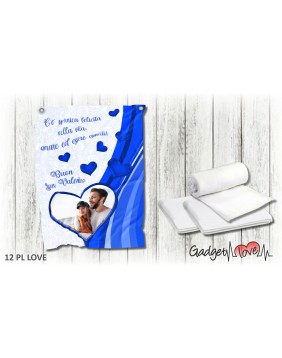 Plaid in pile - Blue Hearts