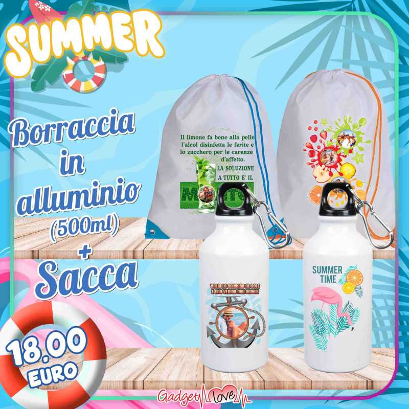 Borraccia in alluminio + sacca