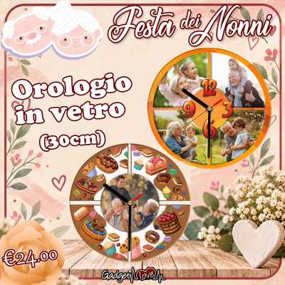 Orologio in vetro 30cm Personalizzato