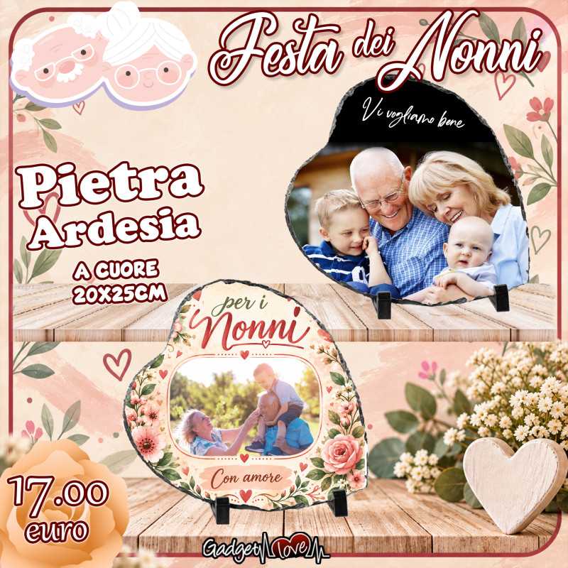 Pietra ardesia a cuore 20x25cm Personalizzata
