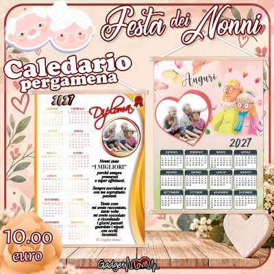 Calendario Pergamena 2027 Personalizzato
