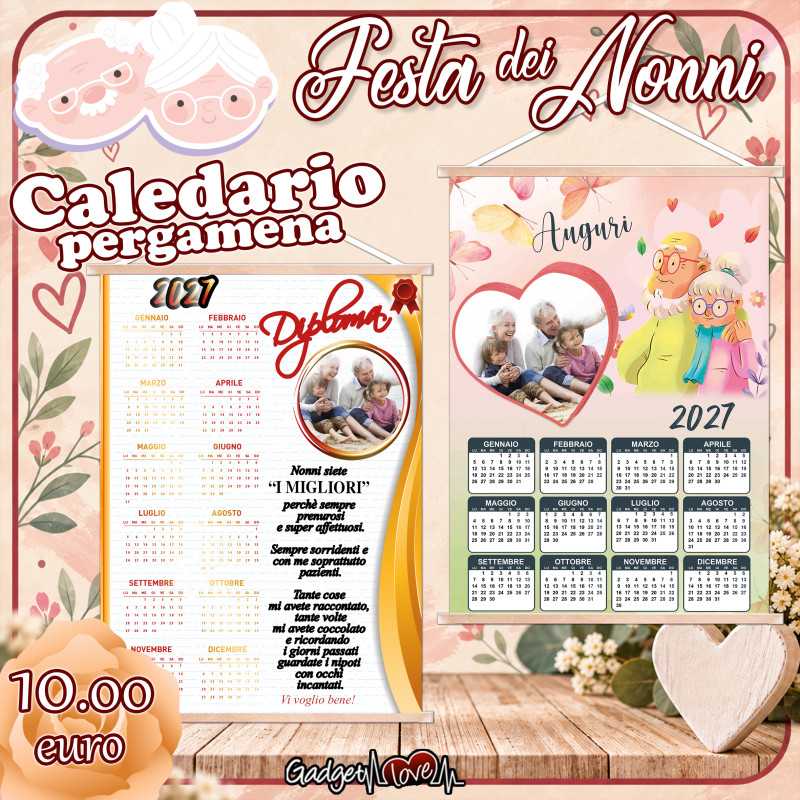 Calendario Pergamena 2027 Personalizzato