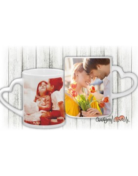 Tazza con manico a cuore personalizzata