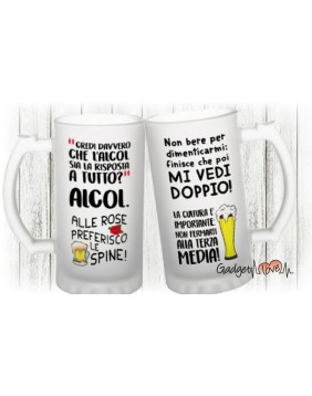 Colorfamily Coppia Boccali da Birra Personalizzati San Valentino Set da 2 boccali personalizza con nome Ciao, piacere Ti Voglio bene Ti Amo - bicchiere in vetro 38 cl