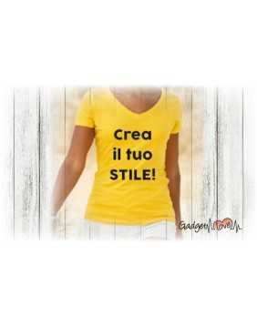 T-Shirt donna collo a V personalizzata