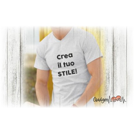 T-Shirt uomo collo a V personalizzata
