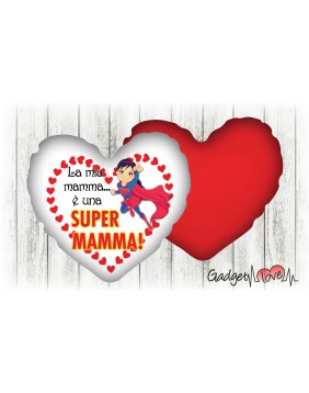 Cuscino cuore 40x40 Super Mamma