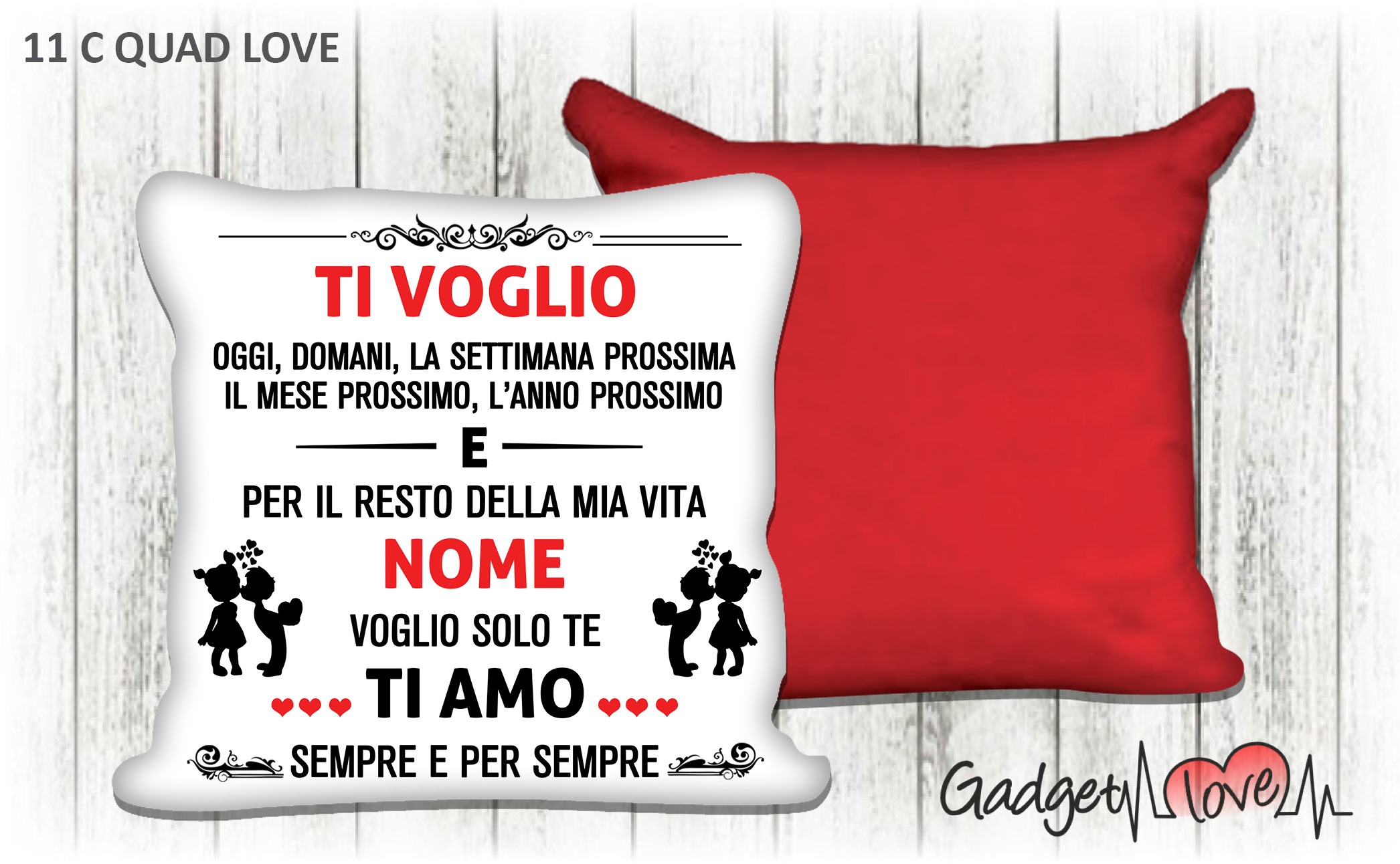 Cuscino regalo molto apprezzato dai partner in cotone 40x40 cm Moonworks®, bianco, 40 x 40 cm