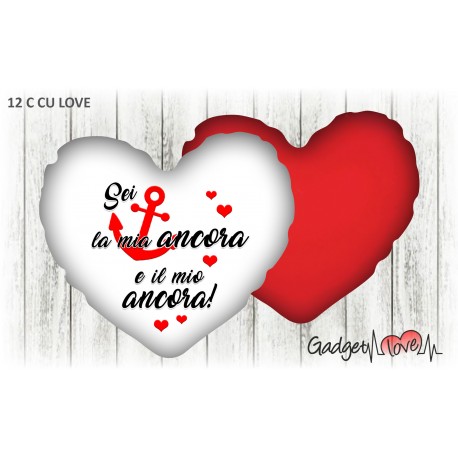 Cuscino cuore 40x40 Sei la mia ancora